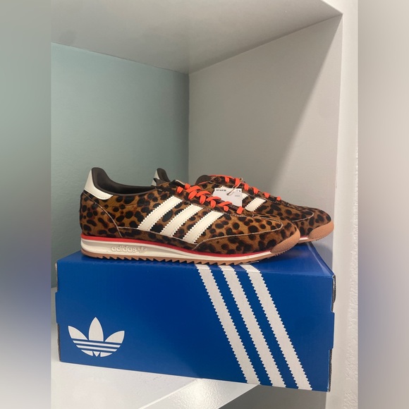 adidas SL 72 OG Leopard Print Impact Orange Sneaker New NWT - Picture 10 of 16
